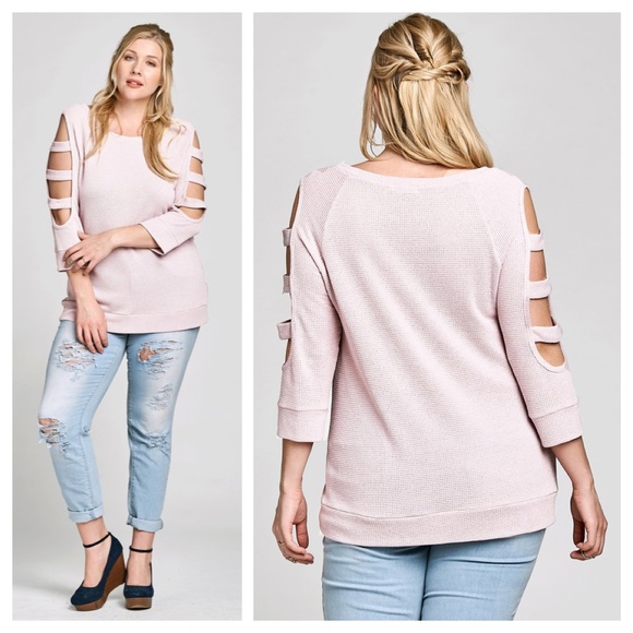 EVIE carche Tops - 🦋MAKE AN OFFER!🦋 Pink Ladder Sleeve Top